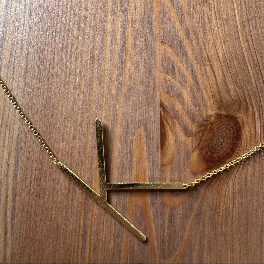 Gold Anthropologie Monogram Necklace - “K”